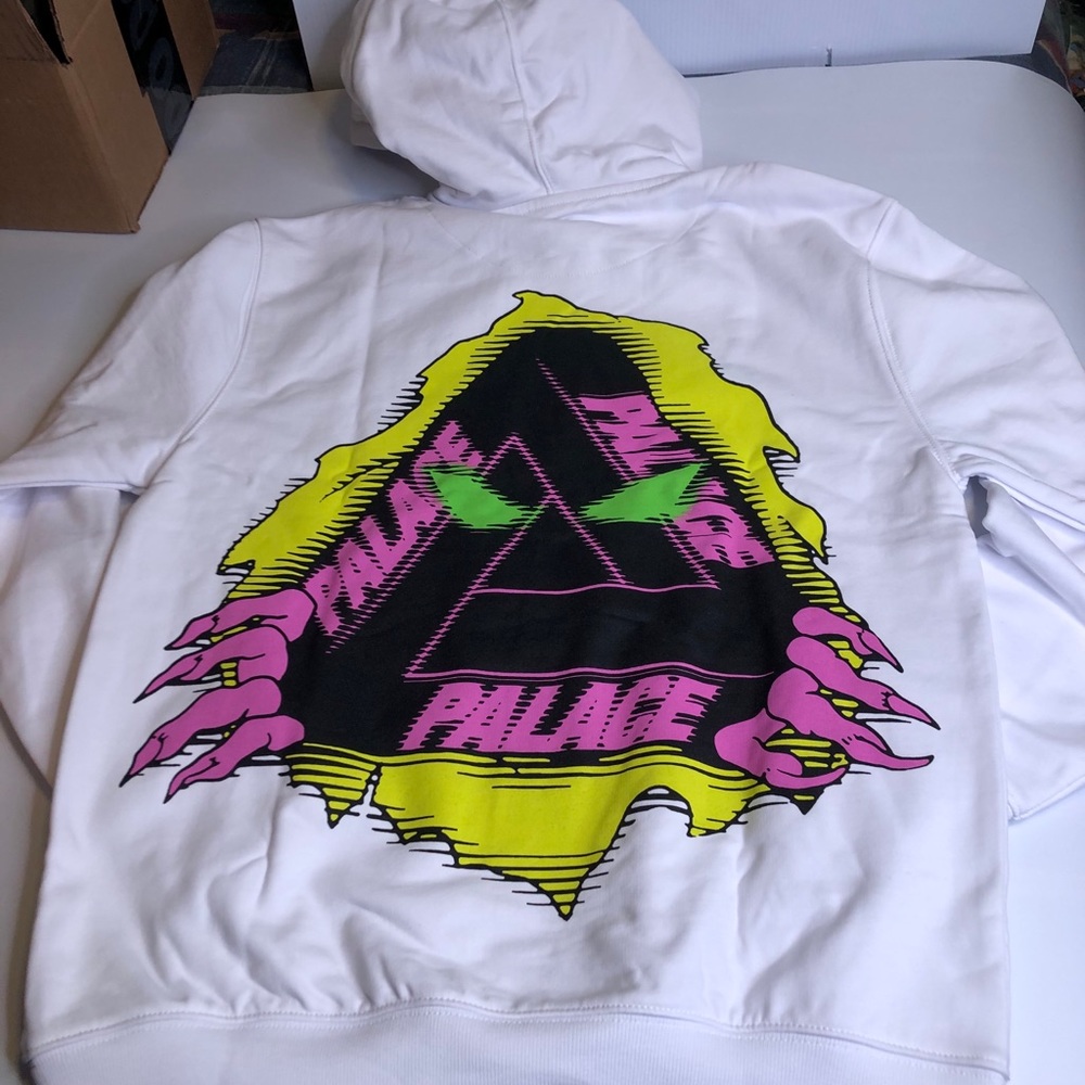 Men’s Small PALACE Tri-Ripper White Hoodie NWT